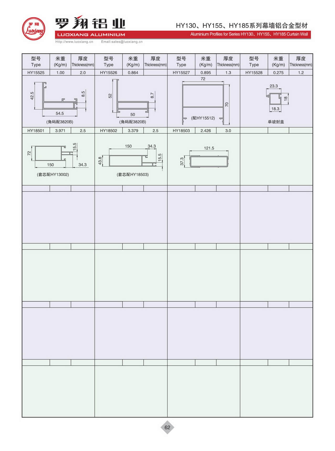 HY130、HY155、HY185系列幕墻