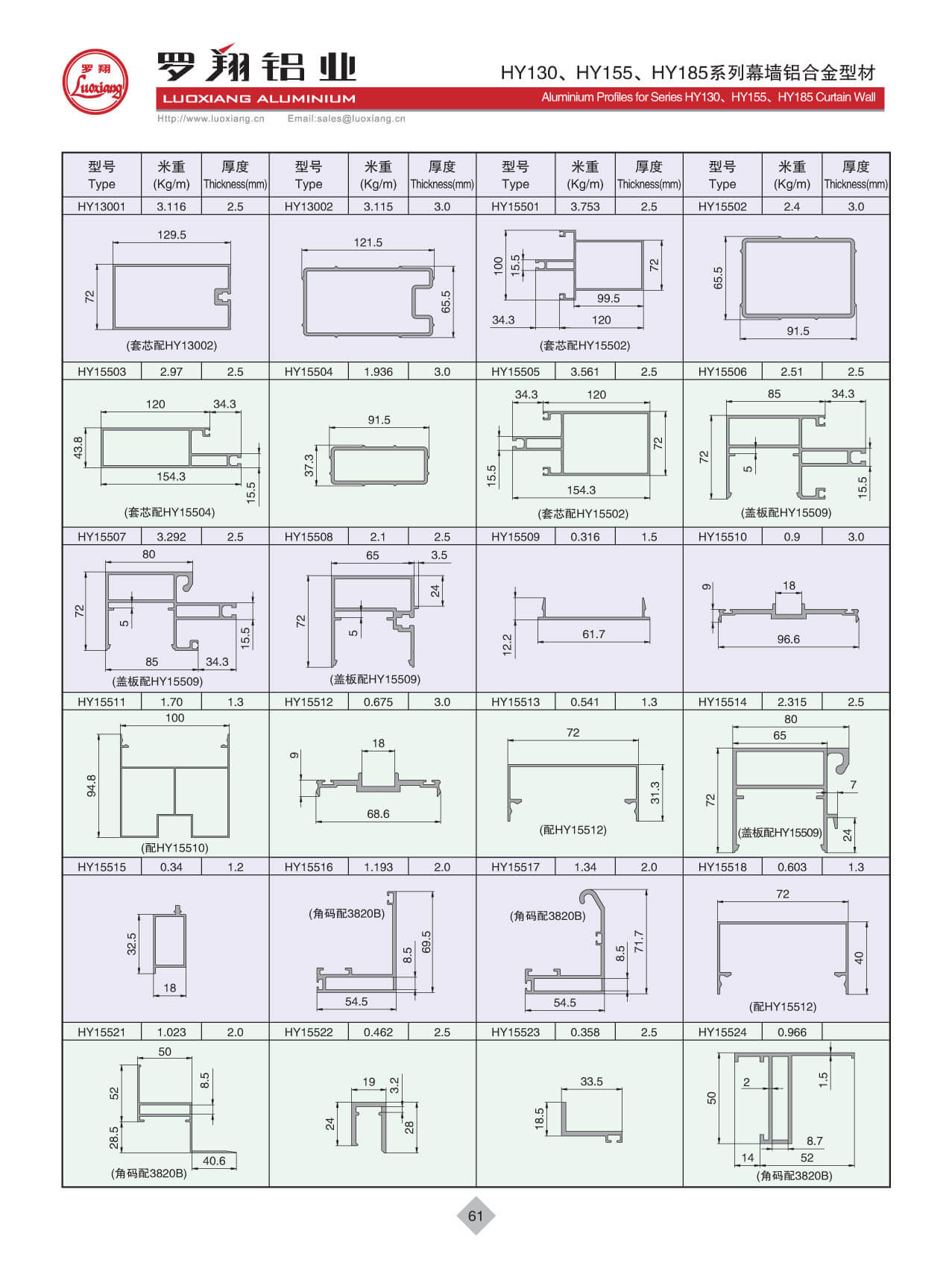 HY130、HY155、HY185系列幕墻