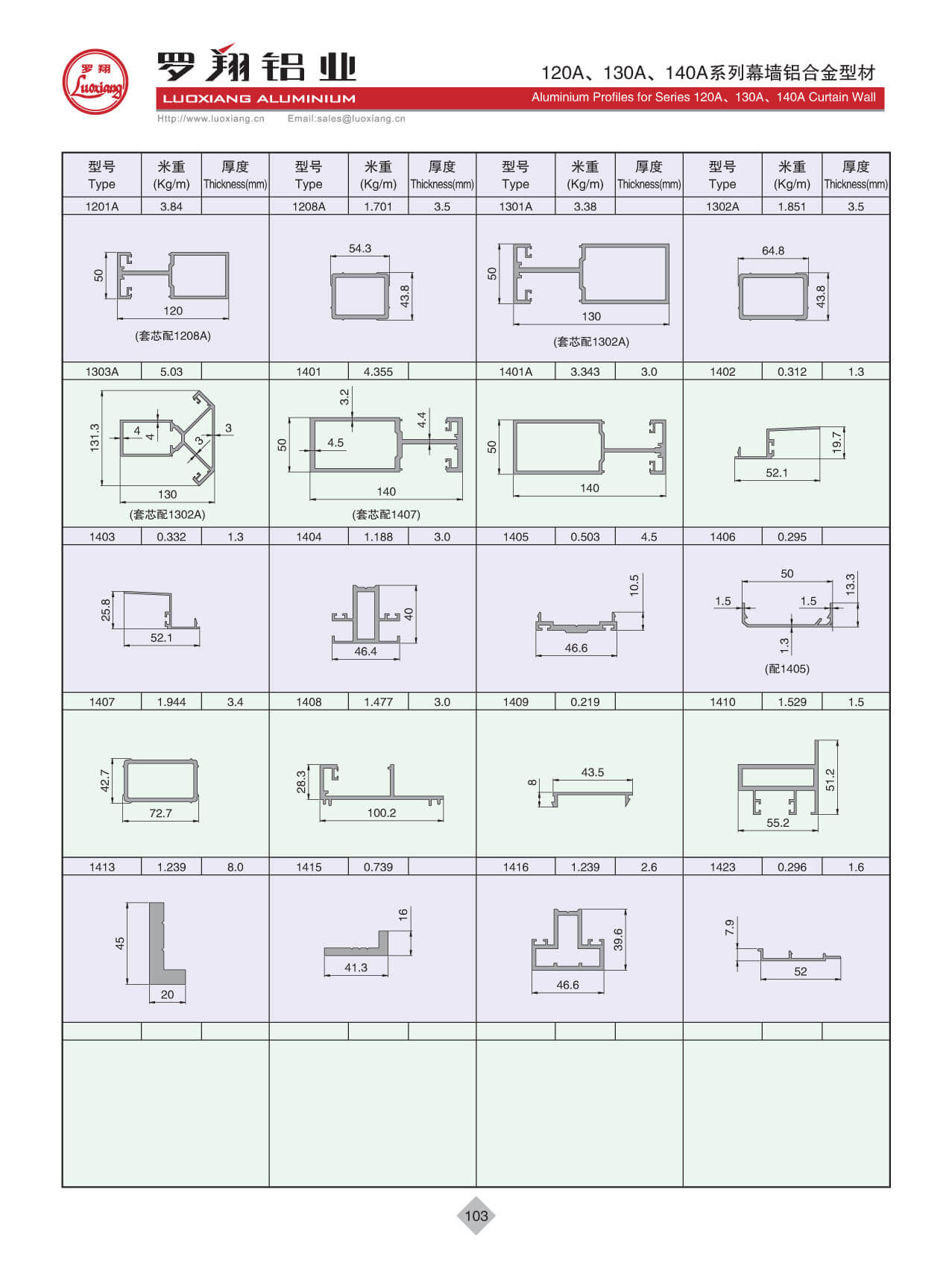 120A、130A、140A系列幕墻