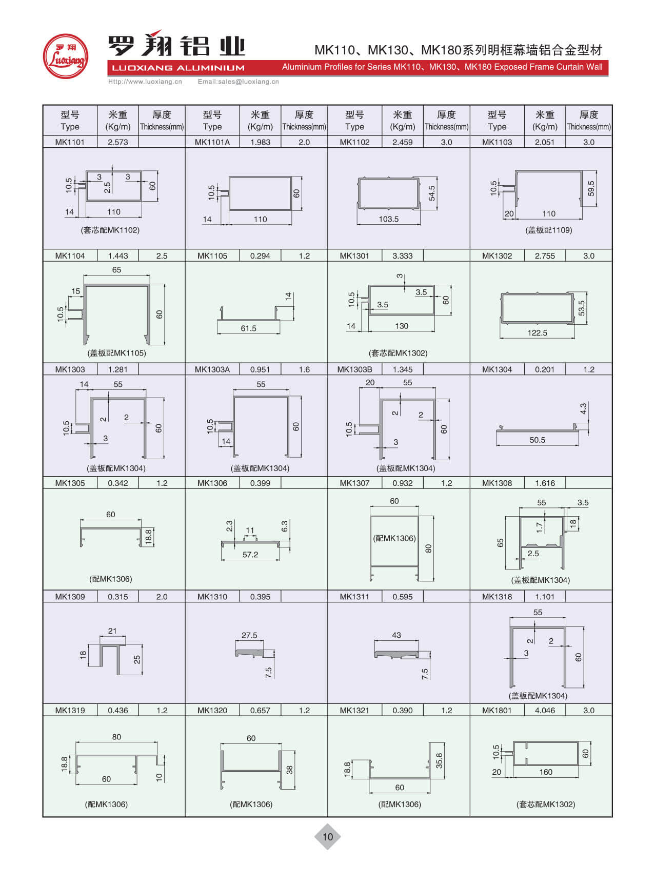 MK110、MK130、MK180系列常規(guī)幕墻
